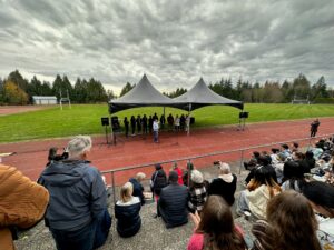 Mayor Mark Sager making the big announcement